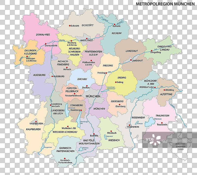 慕尼黑大都市区地图图片素材