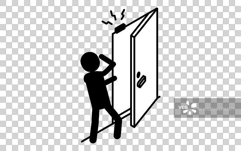 可疑的人被警报声吓到了图片素材