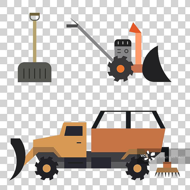 雪清除设备彩色图片符号图片素材