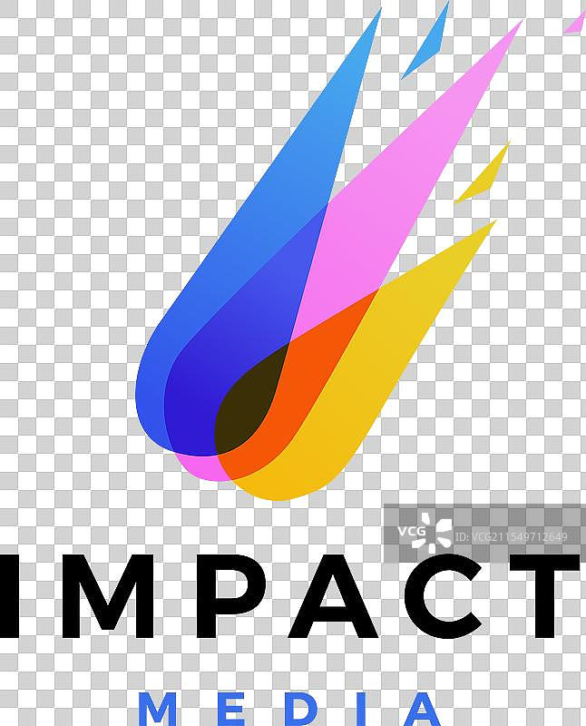 陨石撞击彩色渐变标志图标图片素材