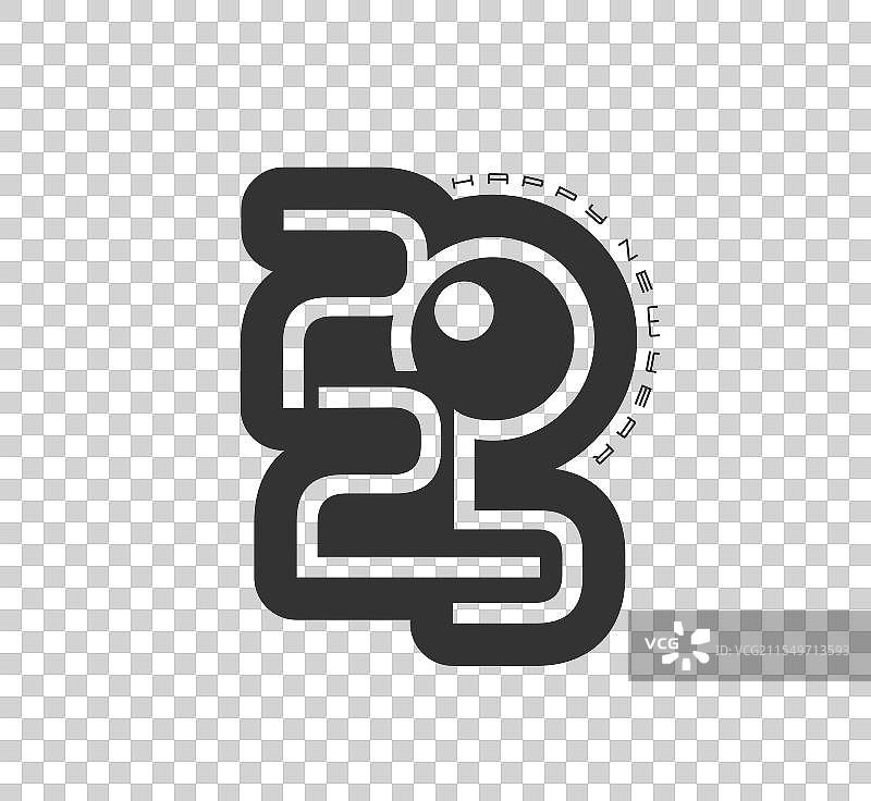 2025年日历数字与新年快乐的排版设计图片素材