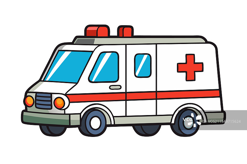 明亮而欢快的救护车，特色鲜明图片素材