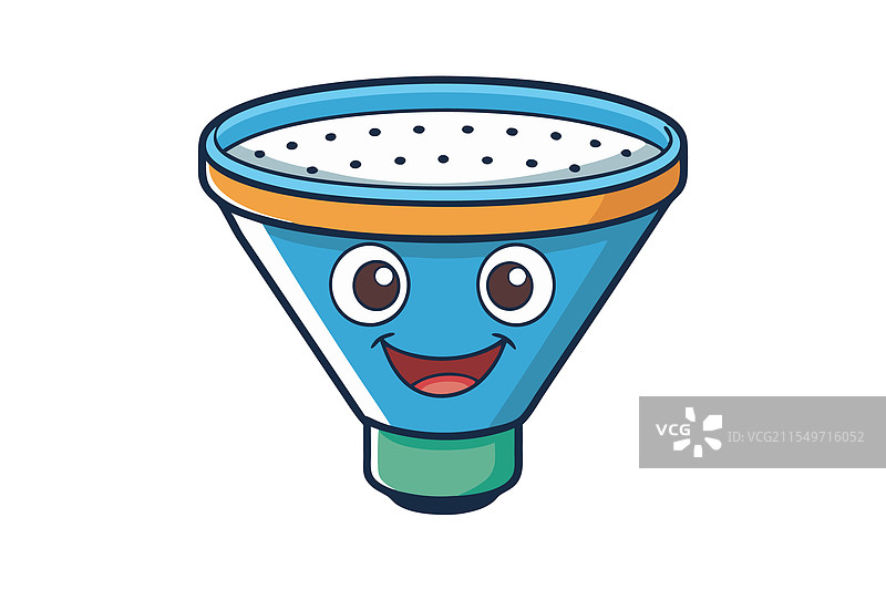 卡通风格的漏斗图标用于数据过滤图片素材