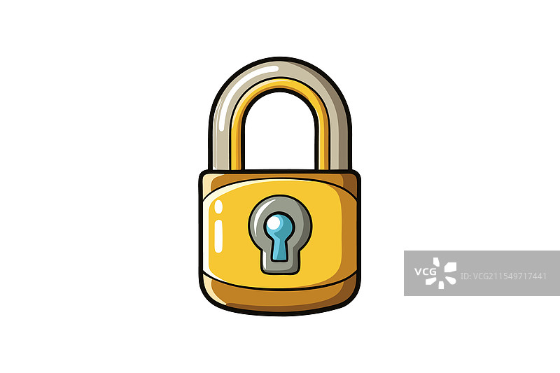 色彩鲜艳的俏皮卡通锁设计图片素材