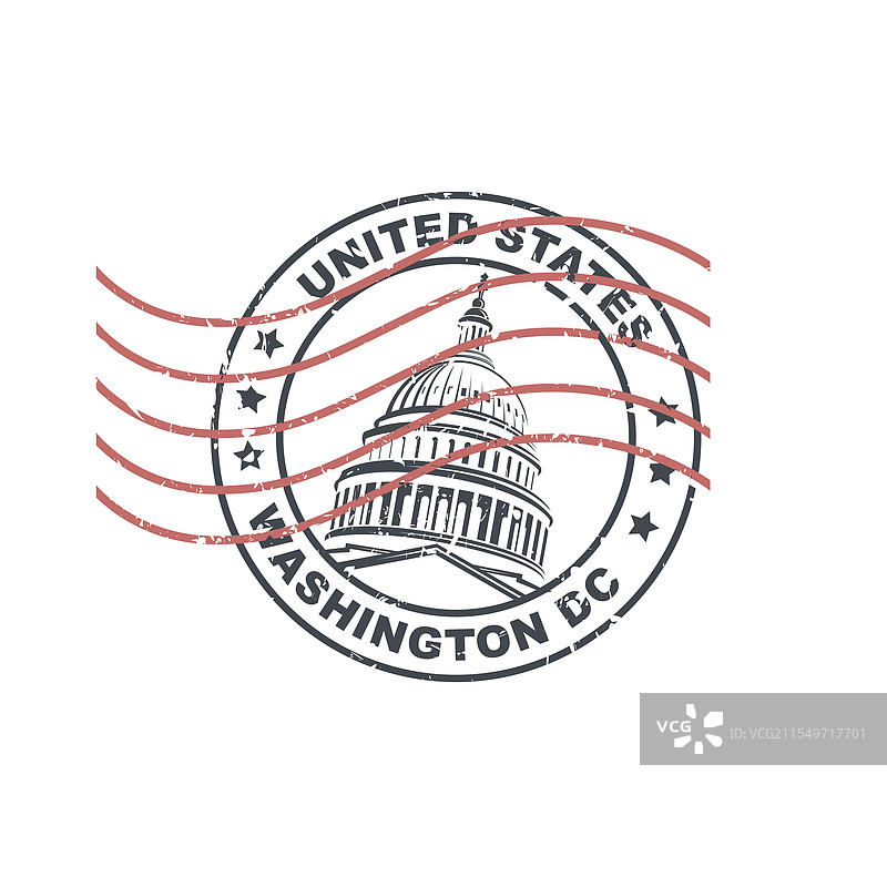 带有国会大厦的邮票图片素材