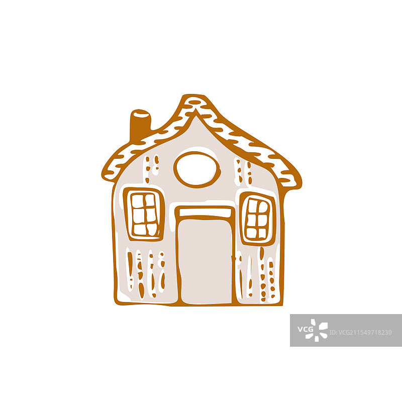 带有十二月字样的奇幻雪地小屋门图标图片素材