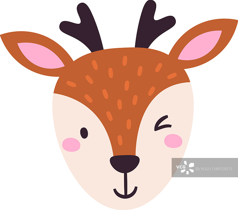 快乐的鹿脸图片素材