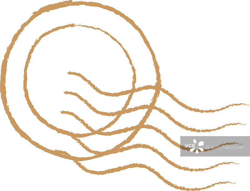 波浪和圆形邮票图片素材