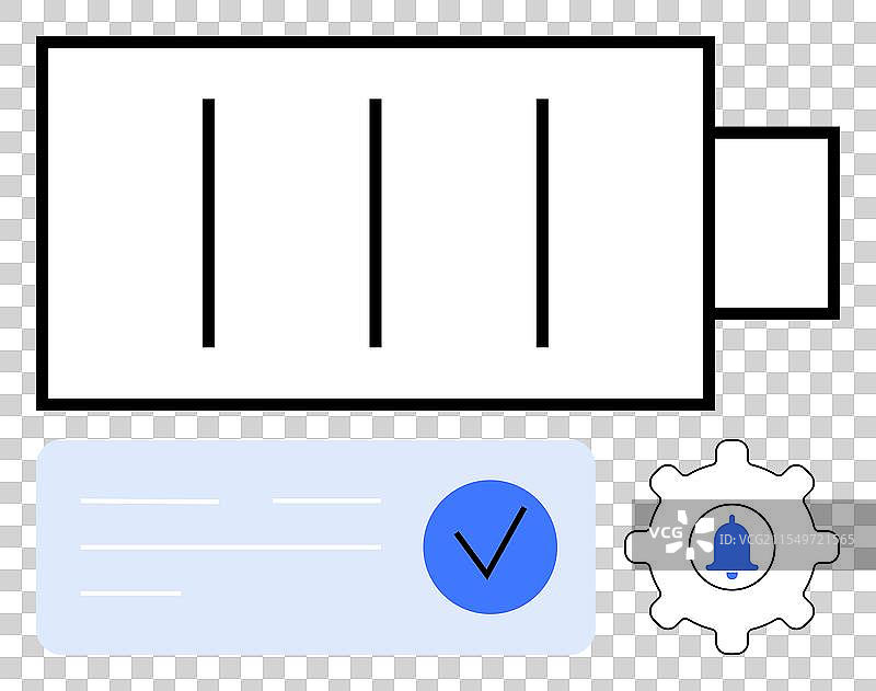 电池充电状态与设置齿轮图片素材