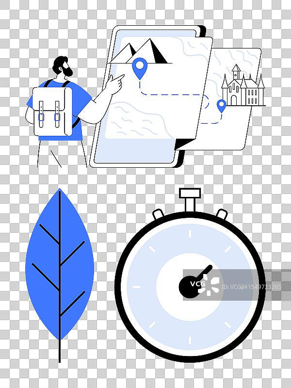 大学生正在制定旅行计划图片素材