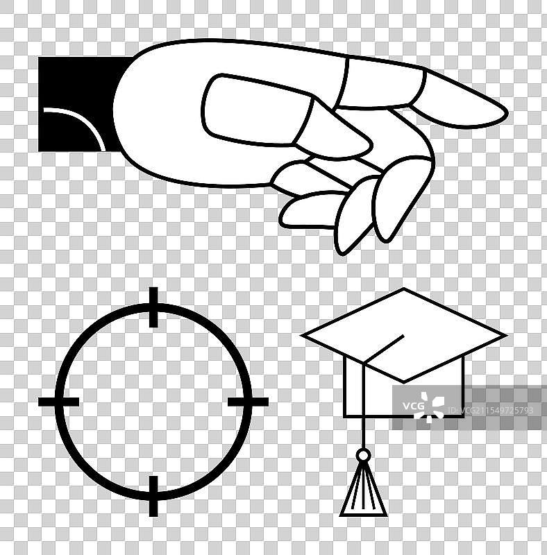 手势指向精确目标十字准星和图片素材