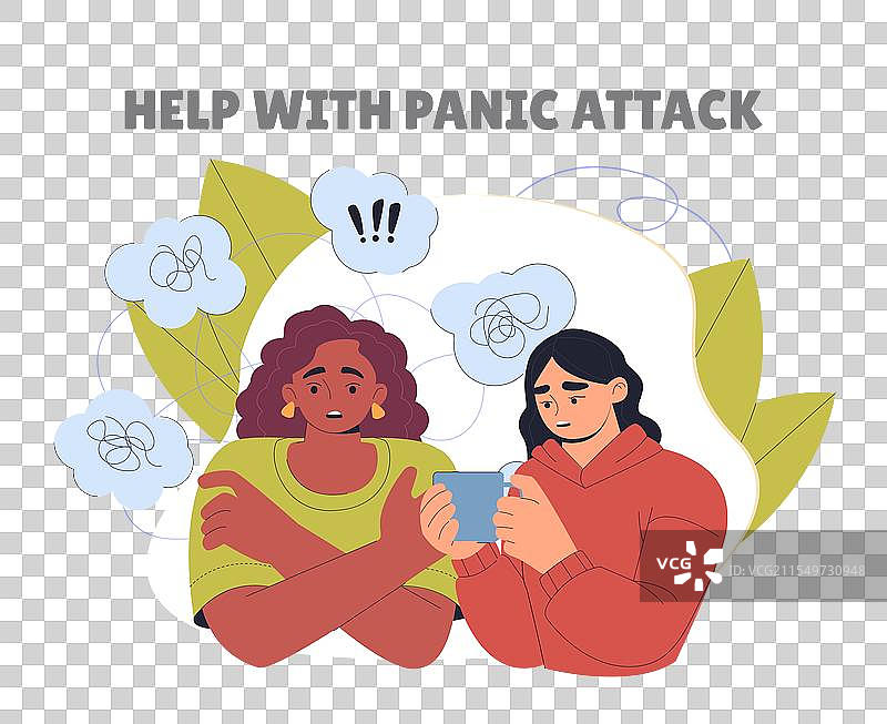 朋友对恐慌发作的支持帮助图片素材