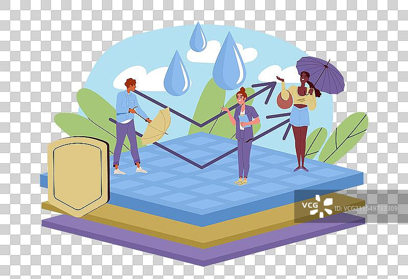 防水面料概念，男女站在一起图片素材