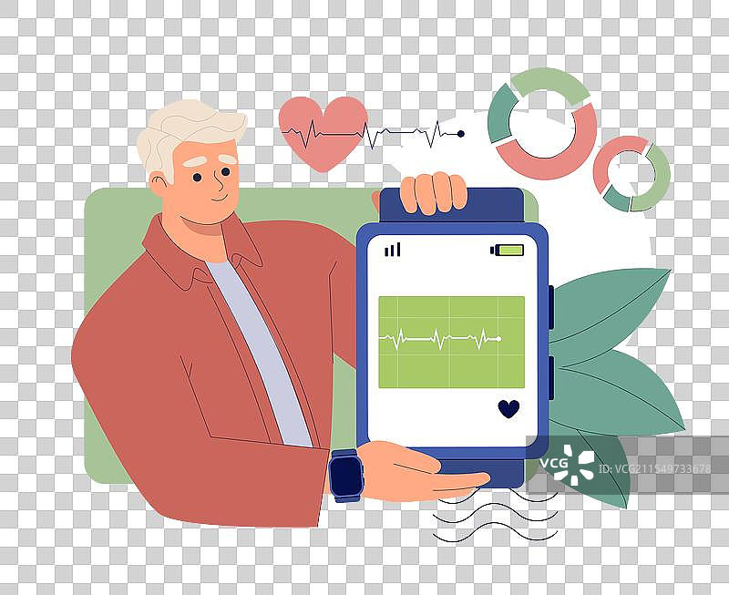 戴智能手表的年轻男子图片素材