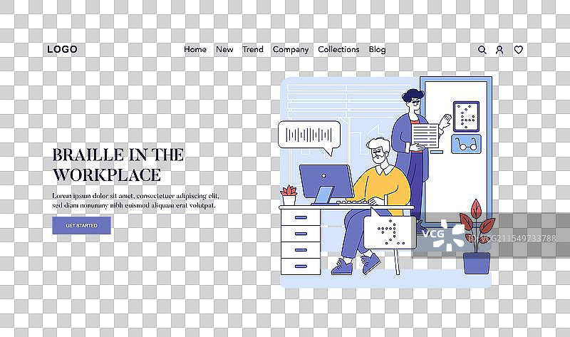 媒体和工作中的包容性平面图图片素材