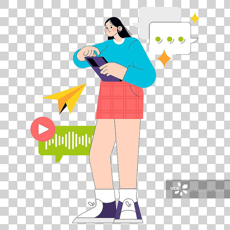 年轻女商人插图图片素材