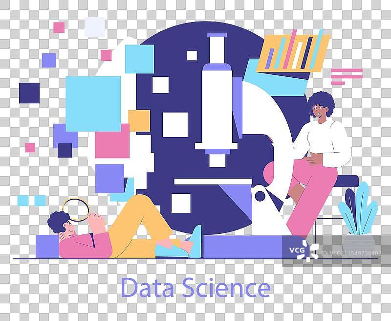 数据科学扁平化设计图片素材
