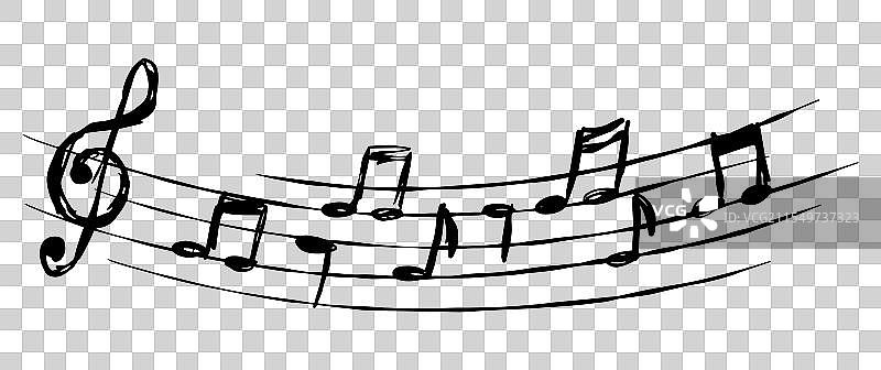 简单的音符声音图纸绘画图片素材