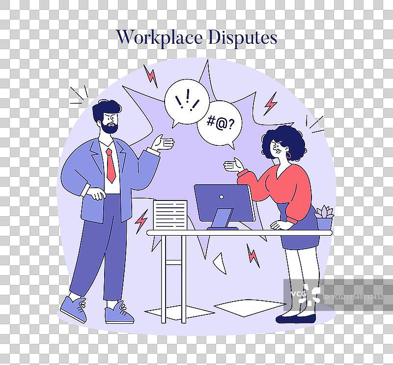 工作场所争议平面图图片素材