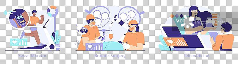 健康科技扁平化设计图片素材