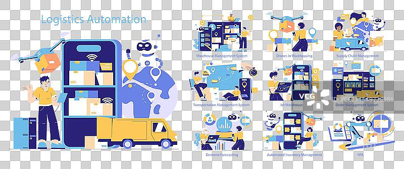 物流自动化平面图图片素材