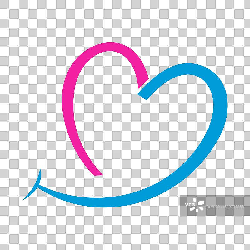 微笑心形爱心标志元素图片素材