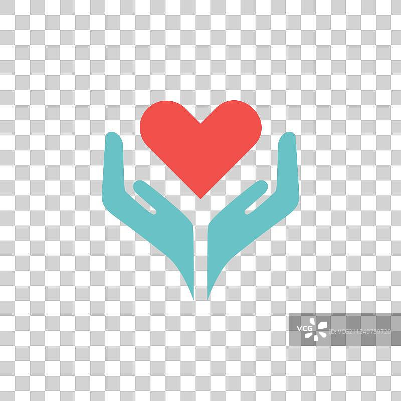 手握心形的标志图片素材