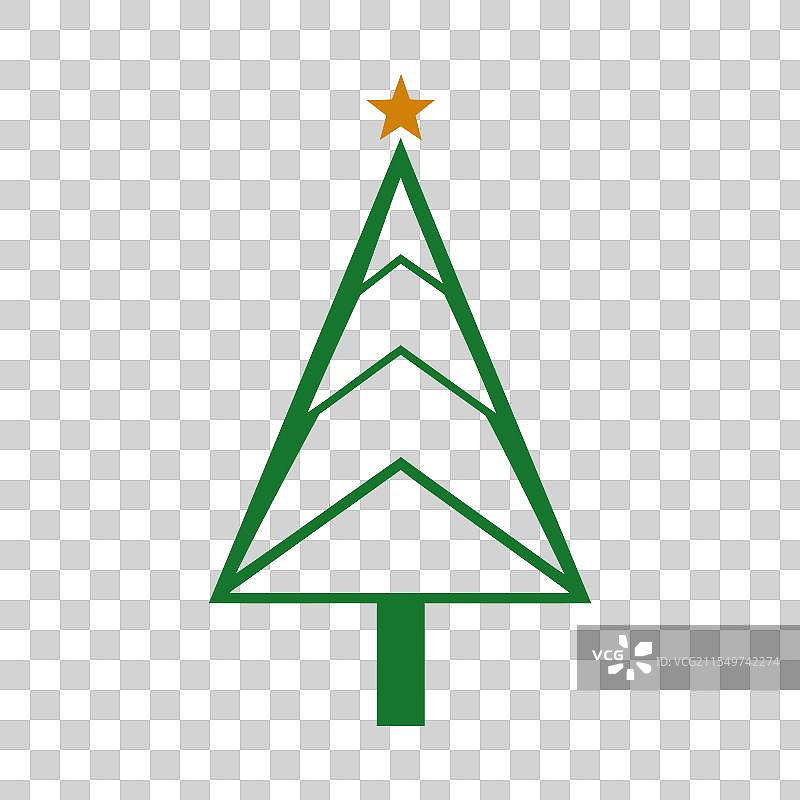 一棵装饰着显眼星星的圣诞树图片素材