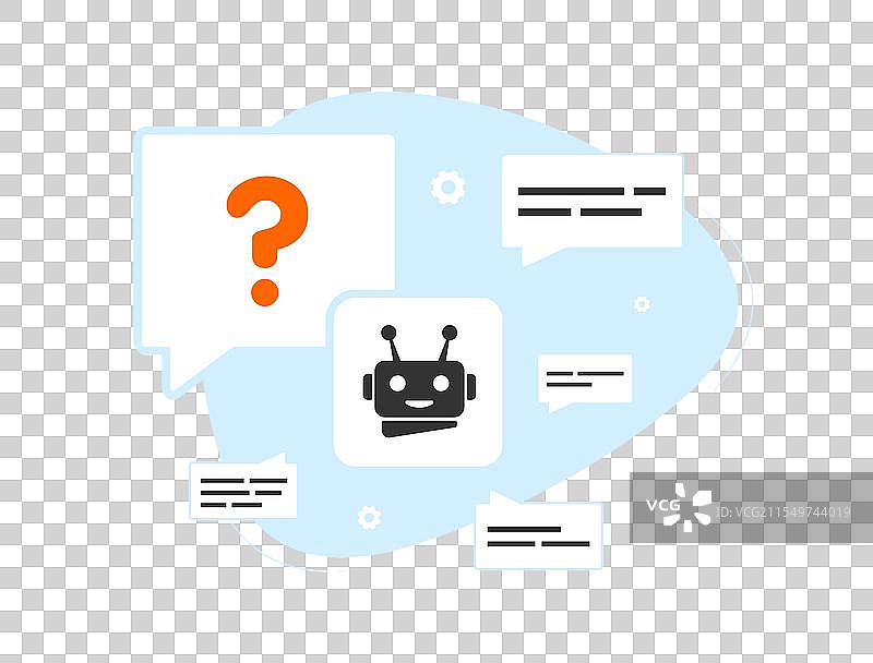 带有机器人图标和聊天气泡的人工智能聊天机器人支持图片素材