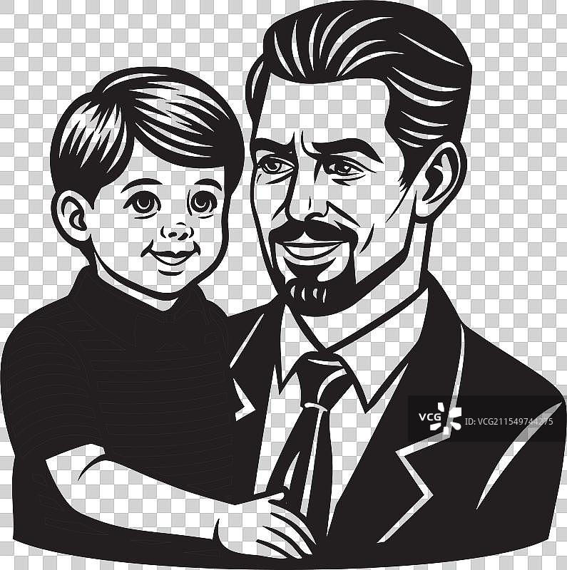 父亲节快乐，父子在大自然中图片素材