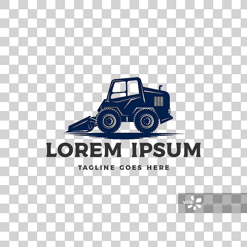 复古风格的重型滑移装载机图片素材