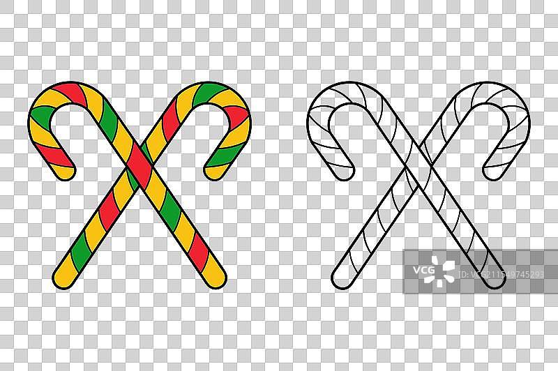 经典节日圣诞糖果手杖与图片素材