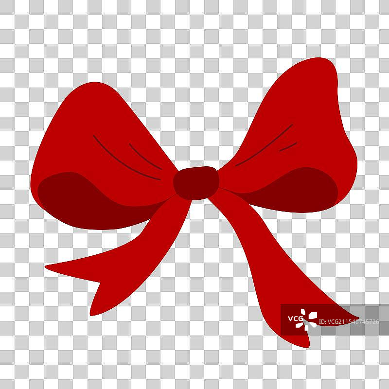 节日红色蝴蝶结涂鸦素描风格图片素材