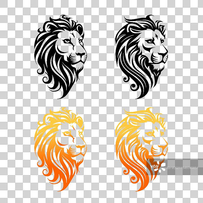 狮子头剪贴画 狮子头标志设计剪贴画图片素材