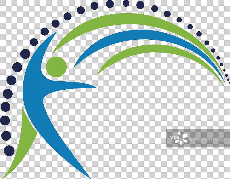 创意人士标志 叶子标志设计 跑步标志图片素材