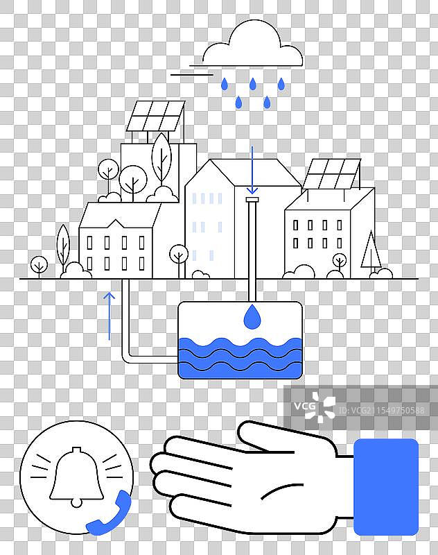 城市可持续雨水收集系统图片素材