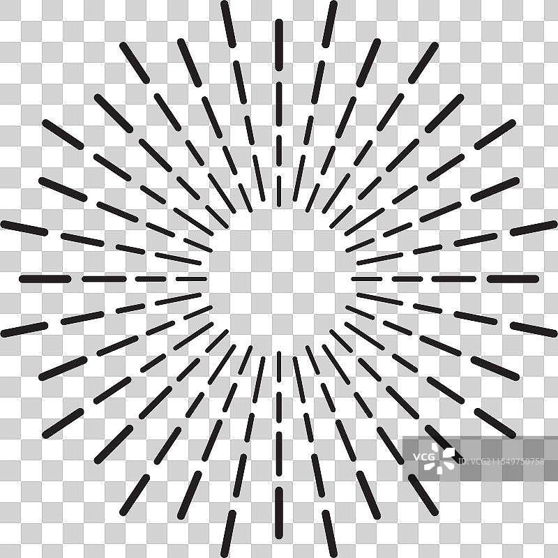 复古的阳光辐射或星形辐射设计元素图片素材