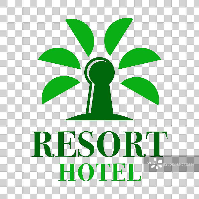 度假酒店扁平化极简风格标志设计图片素材