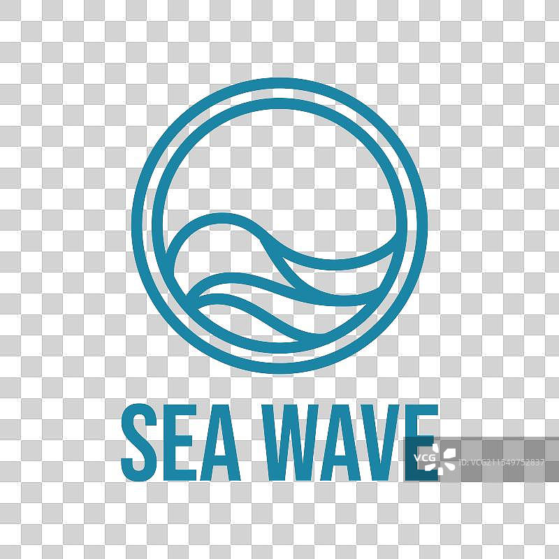 海浪扁平极简风格标志设计图片素材
