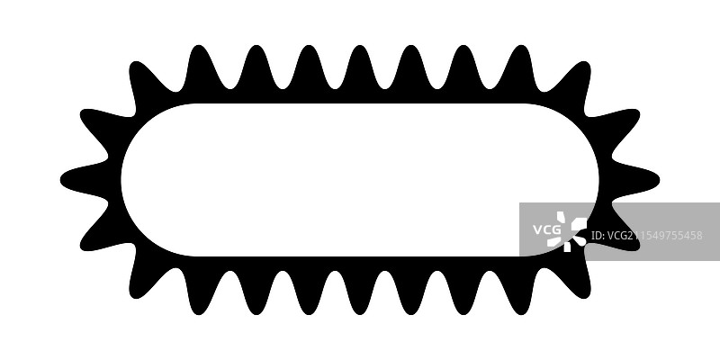 带有波浪边缘的矩形框图片素材