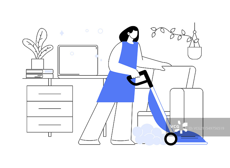 隔离的卡通蒸汽清洁机图片素材