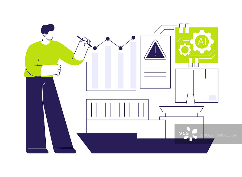 利用人工智能进行干扰预测的抽象概念图片素材