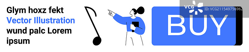 在线购买音乐，带有蓝色购买按钮和图片素材