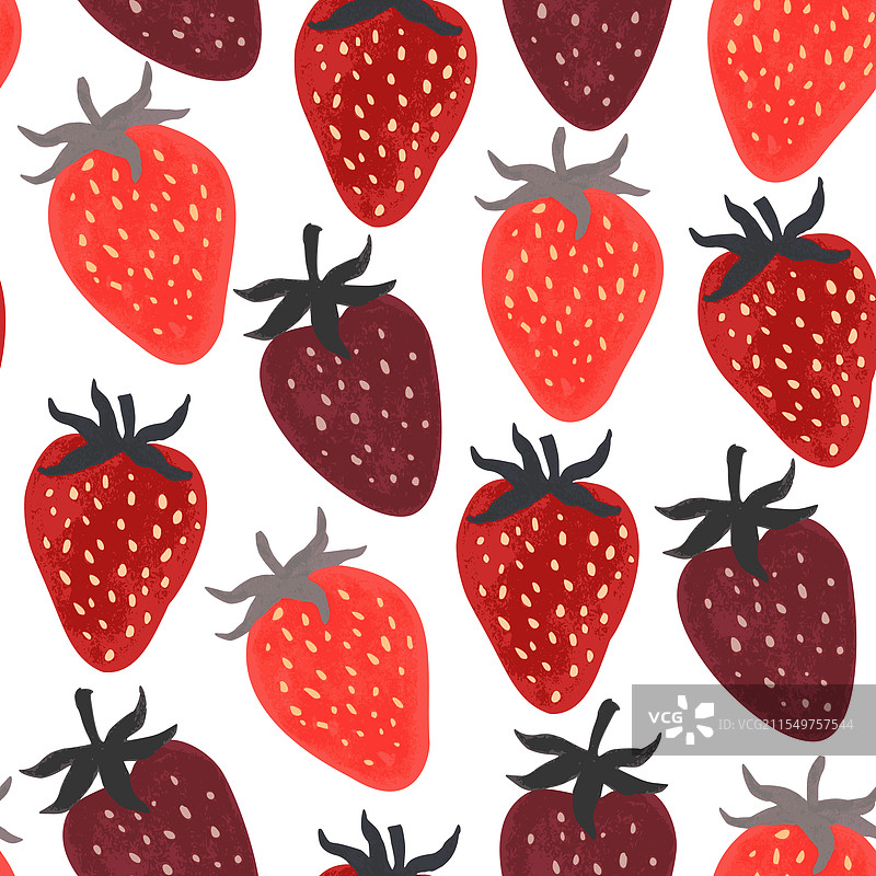 无缝图案的红色纹理草莓图片素材