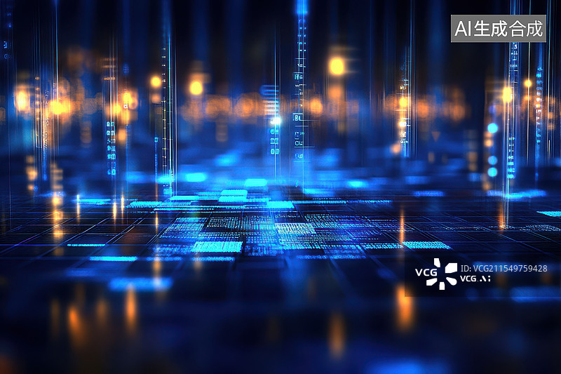 【AI数字艺术】抽象光线未来空间图片素材