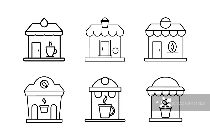 咖啡店线条艺术图片素材