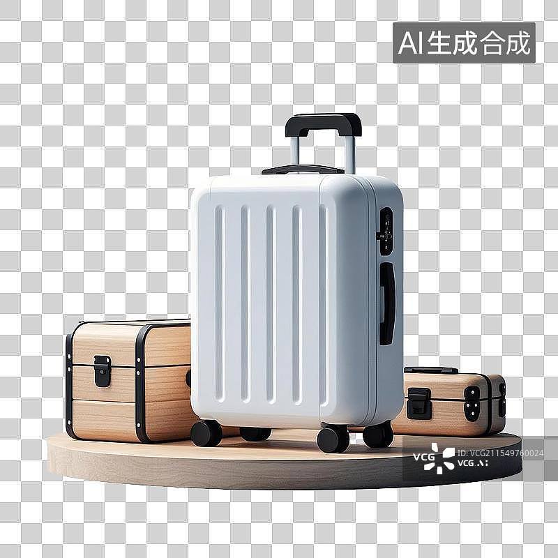 【AI数字艺术】一个行李箱3D免抠元素图片素材