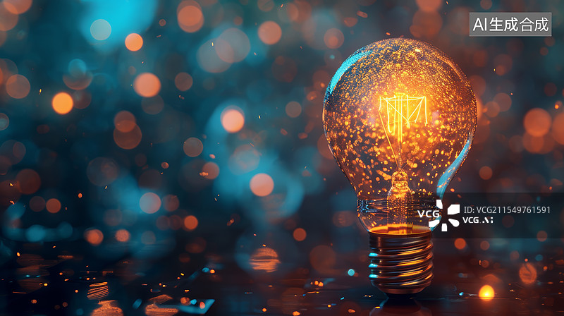 【AI数字艺术】灯泡的特写镜头图片素材