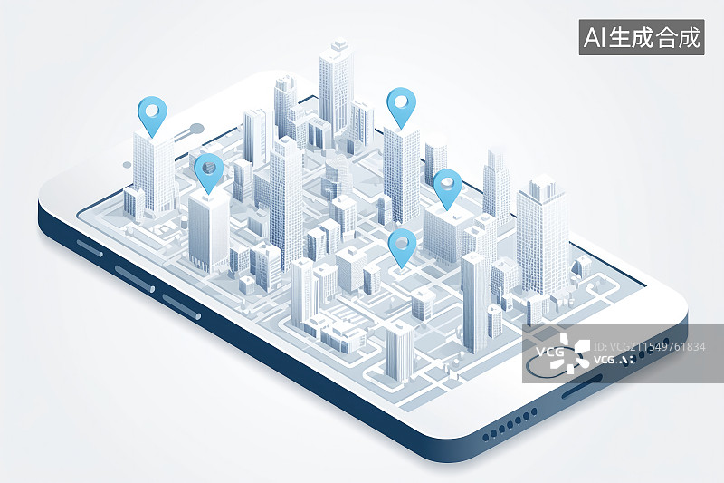 【AI数字艺术】GPS手机导航在技术领域的应用图片素材