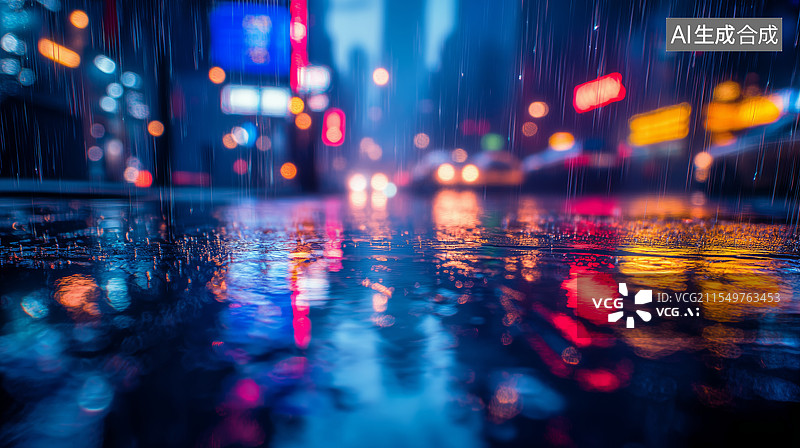 【AI数字艺术】霓虹灯街景图片素材